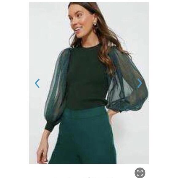 Tucker Tops - Tuckernuck Deep Green Knit Betsy Blouse NWT Extra Large XL